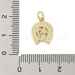 Horse Shoe Rack Plating Brass Pendants&nbsp;KK-Z074-34G
