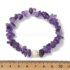 3Pcs 3 Styles Natural Mixed Gemstone Chip & Cultured Freshwater Pearl Beaded Stretch Bracelets Set for Women&nbsp;BJEW-JB13762-03