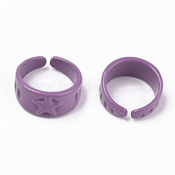 Spray Painted Alloy Cuff Rings&nbsp;RJEW-T011-30B-RS