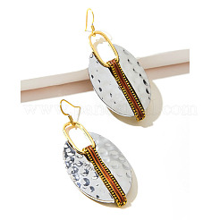Oval Alloy Dangle Earrings&nbsp;FS-WG1DD9E-01