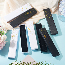 6Pcs 2 Colors Gold Stamping Moon Printed Cardboard Paper Jewelry Necklace Packaging Boxes&nbsp;CON-TA0001-46