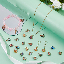 40Pcs 5 Colors Glass Pendants&nbsp;PALLOY-FH00137