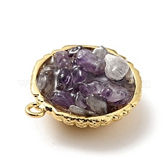 Natural Amethyst Chip Pendants&nbsp;KK-C242-05G-16
