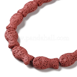 Fish Dyed Natural Lava Rock Beads Strands&nbsp;G-O126-01A-09