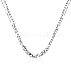 304 Stainless Steel Mixed Chain Necklaces for Women Men&nbsp;WGDFE3F-01