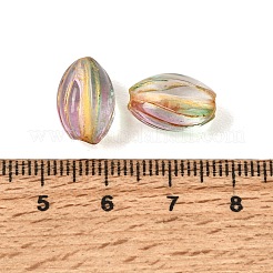Baking Paint and Golden Metal Enlaced Glass Beads&nbsp;GL-CBA1477-08B
