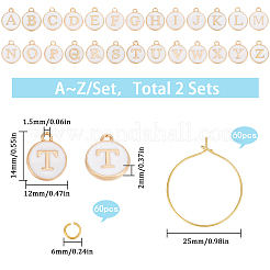 DIY Initial Letter A~Z Alphabet Brass Enamel Wine Glass Charm Rings Making Kits&nbsp;DIY-SC0024-59B
