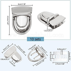 10 Sets Iron Bag Tuck Lock Clasps&nbsp;FIND-NB0005-16P