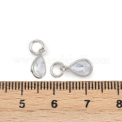 Brass Micro Pave Clear Cubic Zirconia Charms&nbsp;KK-A269-38P