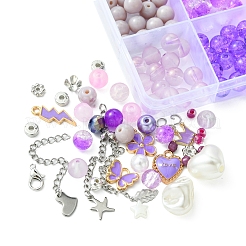 DIY Glass & CCB & ABS Plastic Imitation Pearl Beads Bracelets Mkaing Kits&nbsp;DIY-FS0007-17