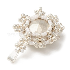 K9 Glass Rhinestone & Seed Beaded Pendants&nbsp;PALLOY-MZ00162-01