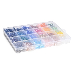 1008Pcs 24 Color Transparent Glass Bead&nbsp;GLAA-H026-03