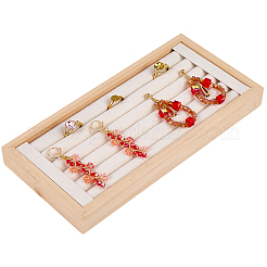 2Pcs 2 Colors Rectangle Wood Covered with Velvet Ring Display Trays&nbsp;ODIS-BBC0001-04