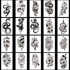 20Pcs 20 Styles Removable Temporary Water Proof Tattoos Paper Stickers&nbsp;DIY-CP0012-48C