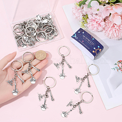20Pcs Music Alloy Microphone & Word & Guitar Keychains&nbsp;KEYC-SC00042