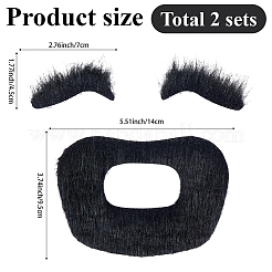 Plush Fiber Self-adhesive Artificial 2 Pairs Eyebrow & 2Pcs Mustaches&nbsp;DIY-GF0011-79