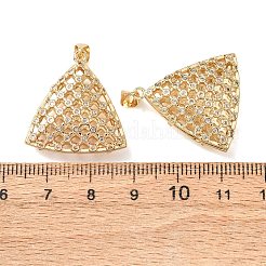 Brass Micro Pave Clear Cubic Zirconia Pendants&nbsp;KK-B184-01G-12