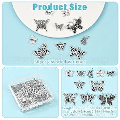 50Pcs 10 Styles Tibetan Style Alloy Pendants&nbsp;FIND-YW0006-94