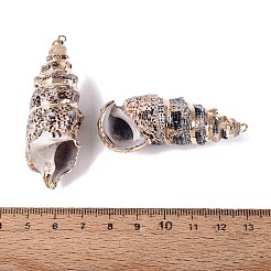 Electroplate Natural Spiral Shell Big Pendants&nbsp;SSHEL-N042-18