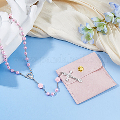 1Pc Alloy & Imitation Pearl Rosary Bead Necklaces&nbsp;NJEW-DC0001-13A
