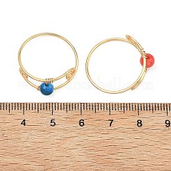 Dyed Natural Freshwater Shell Rings for Women&nbsp;RJEW-JR01030