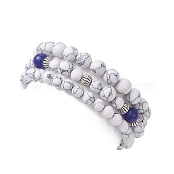 Adjustable Natural & Dyed Malaysia Jade and Synthetic Howlite Stretch Bracelets&nbsp;BJEW-JB13029