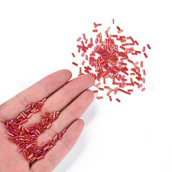 Tube AB-Color Plated Glass Bugle Beads&nbsp;SEED-R011-165B