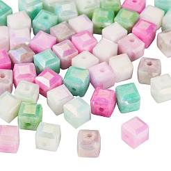 50Pcs 5 Colors Electroplate Opaque Glass Beads&nbsp;EGLA-TA0013-16