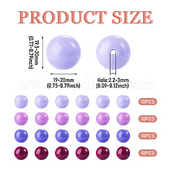 40Pcs 4 Colors Opaque Acrylic Beads&nbsp;MACR-TA0002-97B
