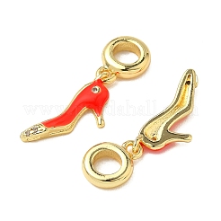 Brass Micro Pave Clear Cubic Zirconia European Dangle Charms&nbsp;KK-K293-52G