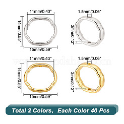 80Pcs 2 Colors Alloy Bead Frames&nbsp;FIND-AR0003-40
