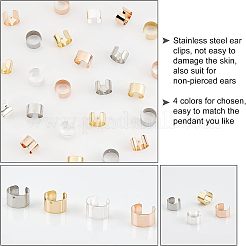80Pcs 4 Colors 304 Stainless Steel Ear Cuff Findings&nbsp;STAS-UN0023-17
