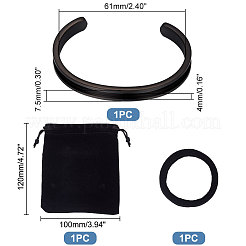 1Pc 304 Stainless Steel Grooved Bangles&nbsp;FIND-UN0002-08