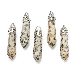 Bullet Natural Dalmatian Jasper Pointed Pendants&nbsp;LS-G-E332-C34
