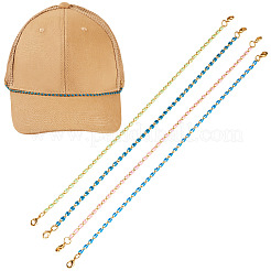 4Pcs 4 Colors Brass Enamel Curb Chain Bracelet Making&nbsp;AJEW-TA00033