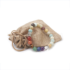 Natural Flower Amazonite Beads Stretch Bracelets&nbsp;BJEW-JB03846-05