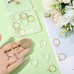 16Pcs 2 Colors 201 Stainless Steel Huggie Hoop Earrings Findings&nbsp;STAS-BBC0008-39E