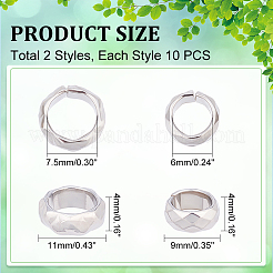 20Pcs 2 Styles 304 Stainless Steel Spacer Beads&nbsp;STAS-UN0041-15