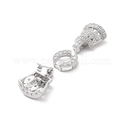 Eco-Friendly Rack Plating Brass Micro Pave Clear Cubic Zirconia Watch Band Clasps&nbsp;ZIRC-F843-28P
