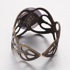 Adjustable Mixed Stone Wide Band Cuff Rings&nbsp;RJEW-JR00147