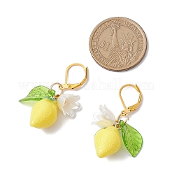 Resin Lemon Leverback Earrings&nbsp;EJEW-JE06163
