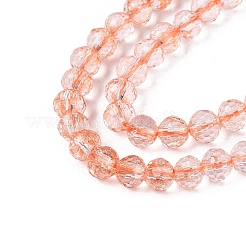 Dyed Transparent Crackle Glass Beads Strands&nbsp;GLAA-Q108-01A-A08