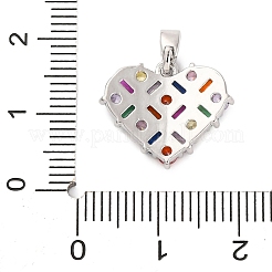 Brass Micro Pave Cubic Zirconia Pendants&nbsp;KK-A232-03P