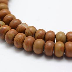 Natural Wood Lace Stone Wooden Jasper Beads Strands&nbsp;G-G665-15-6x4mm