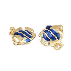 Brass Enamel Fish Pendants&nbsp;KK-I377-05G-A