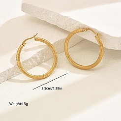 Stainless Steel Textured Hoop Earrings&nbsp;SR7356