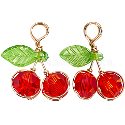 40Pcs Cherry Glass Pendants&nbsp;FIND-BBC0004-45