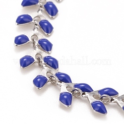 Enamel Wheat Link Chains Bracelet&nbsp;BJEW-P271-02P-06