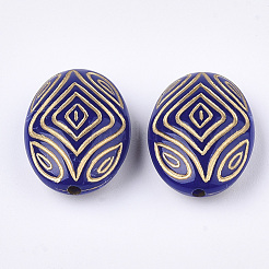 Oval Plating Acrylic Beads&nbsp;PACR-Q102-78C