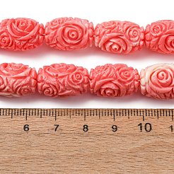 Synthetic Coral Dyed Carved Beads Strands&nbsp;SH-CBAE713-02